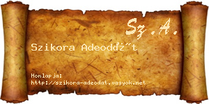 Szikora Adeodát névjegykártya